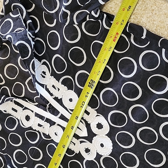 Michael by MK Light Long Sleeve Circle Print Black White Tunic Small - Picture 10 of 11
